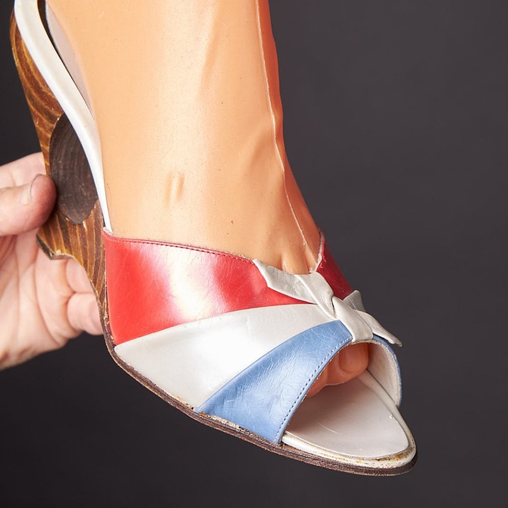 1950s Carved Heels Pin Up Shoes Heels